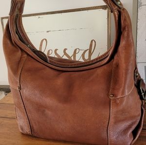 Boho leather purse